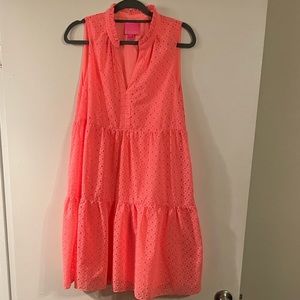 Lilly Pulitzer Novella Dress Coral Size L EUC